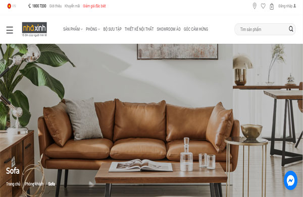 mẫu thiết kế website thương hiệu Nhà xinh